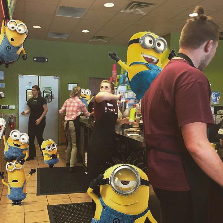 biggbycoffee294's tweet photo. Fun at #biggbycoffeeionia #biggby #minions! http://t.co/DovDLczDqF