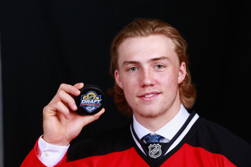 NHL's tweet image. Hair game = strong. #NHLDraft