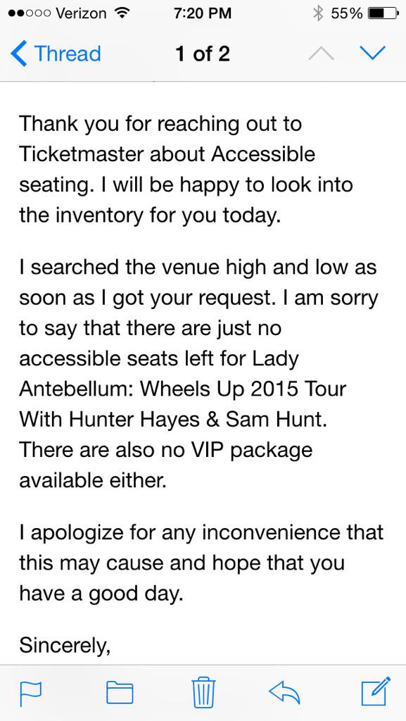 NacyMisa's tweet image. No!!! 😩 It&apos;s truly hopeless now. I&apos;m not gonna get to see @HunterHayes this year 😪 #WheelsUpTour #DisabledProblems