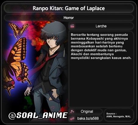 Soal_Anime's tweet photo. Ranpo Kitan: Game of Laplace. Tayang 3 Juli 2015. Trailer : http://t.co/uNz7az6oci #AnimeSummer2015 http://t.co/5l6SssAw9g