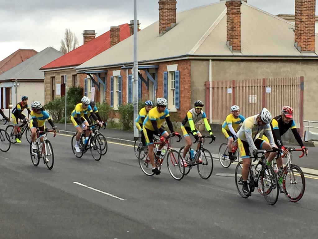 PhilBee003's tweet photo. @kylie1073 reporting for @SXNewsTas for the start of the 'Tour de Give me 5' a 100k charity bike ride @GM5FK http://t.co/KJ5FLftB6N