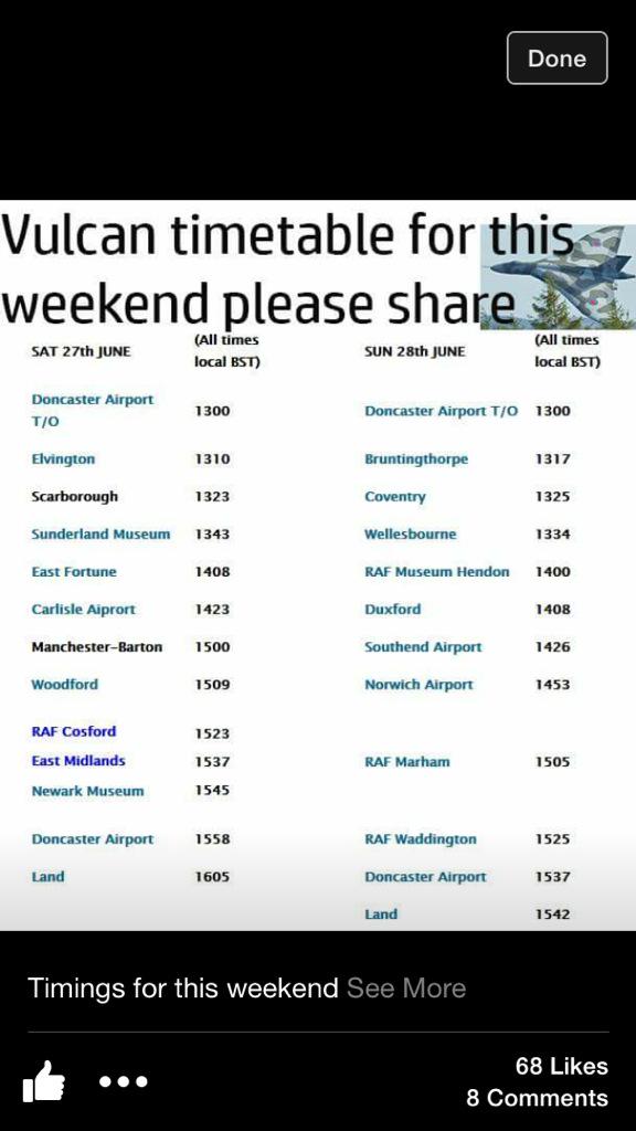 FlyingOpsRiat's tweet photo. Vulcan to Cleethorpes after Waddington then display at Doncaster today, possibly a full power zoom climb to finish. http://t.co/zdCGvGaDoN