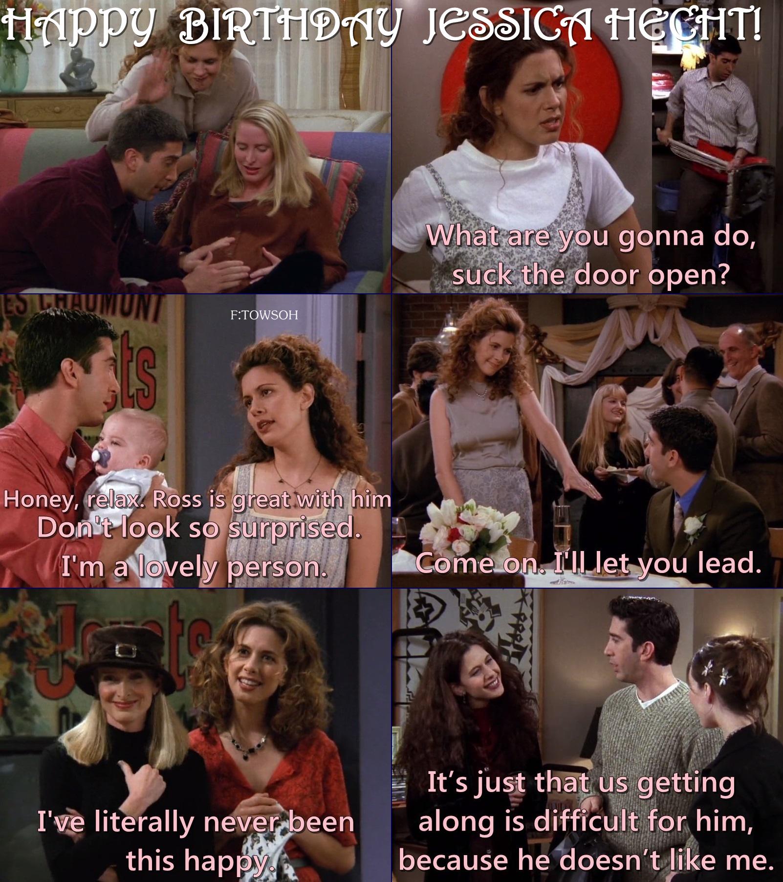 Wishing Jessica Hecht who played the role of Susan Bunch in FRIENDS a very happy birthday :)  