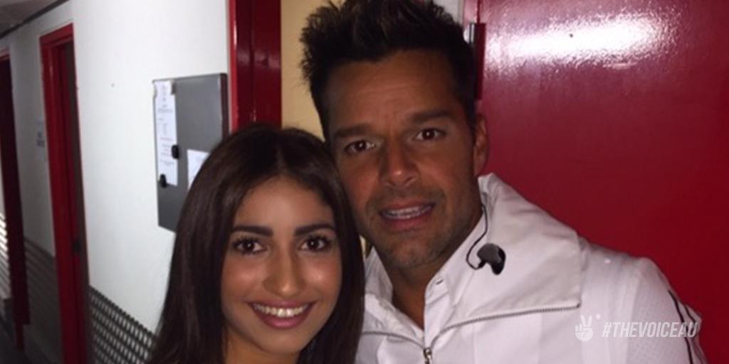 TheVoiceAU's tweet photo. Check out this happy snap of @ricky_martin and @annaleesefuda at his concert! Isn't he the best? 📷✌️ #VoiceBlinds http://t.co/197XtkjaTE