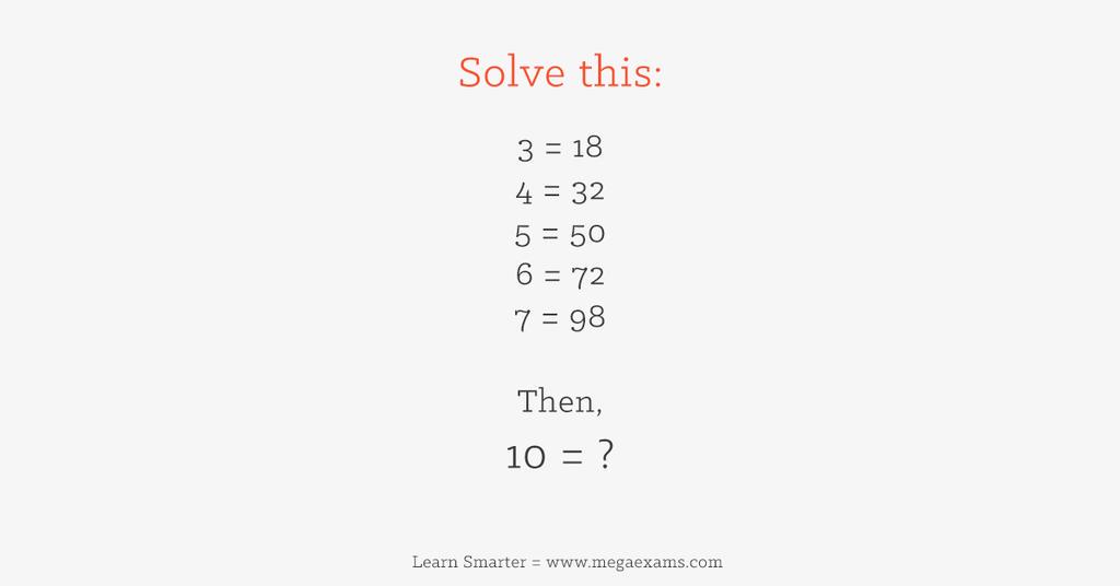 MegaExams's tweet photo. Solve this. #Math #Logic http://t.co/prmreGZMRS