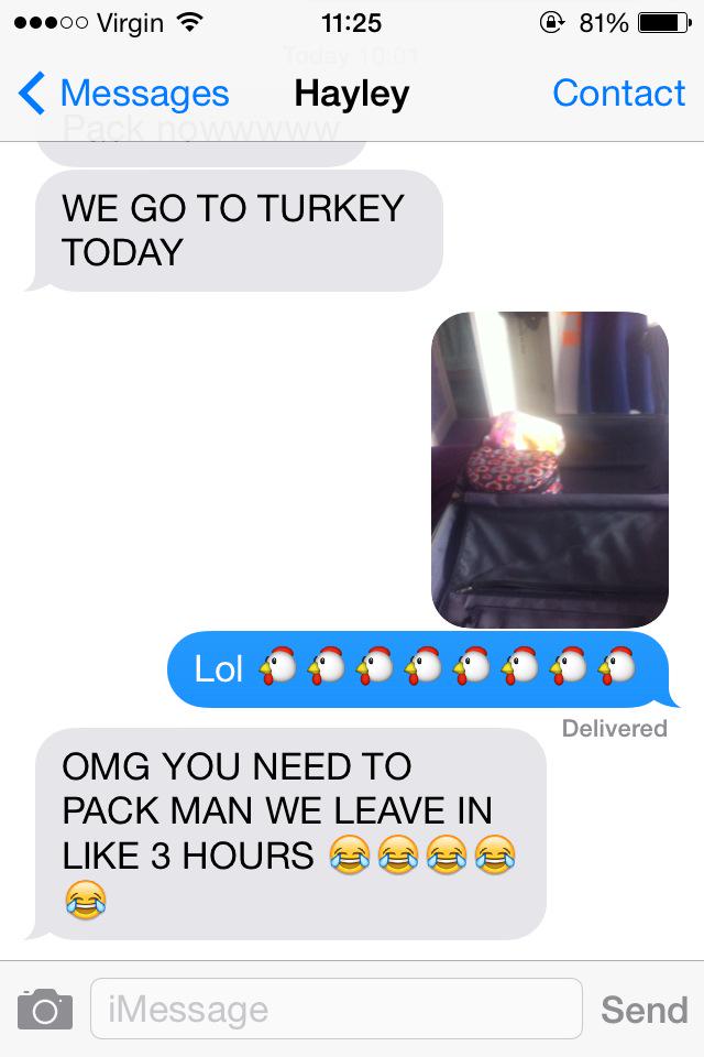 bexwilliamson97's tweet photo. Bae's panicking 😝 #2hourstogo @HayzDuck http://t.co/Bo50E6MKkM