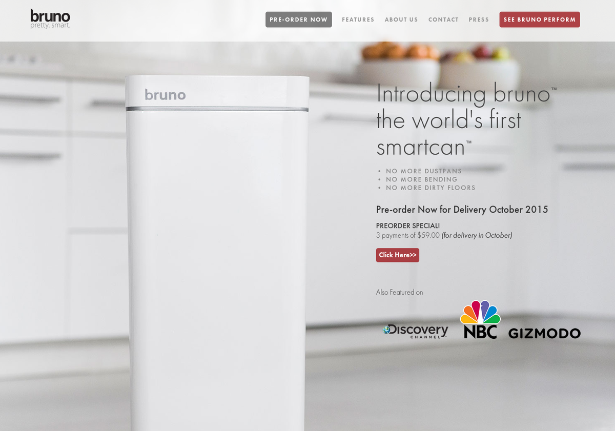 ProductHunt's tweet photo. bruno: Smart, Connected Trash Can (pre-order) http://t.co/Y0wU0KGIbm via @_jacksmith on @producthunt http://t.co/sxjkbquI2d