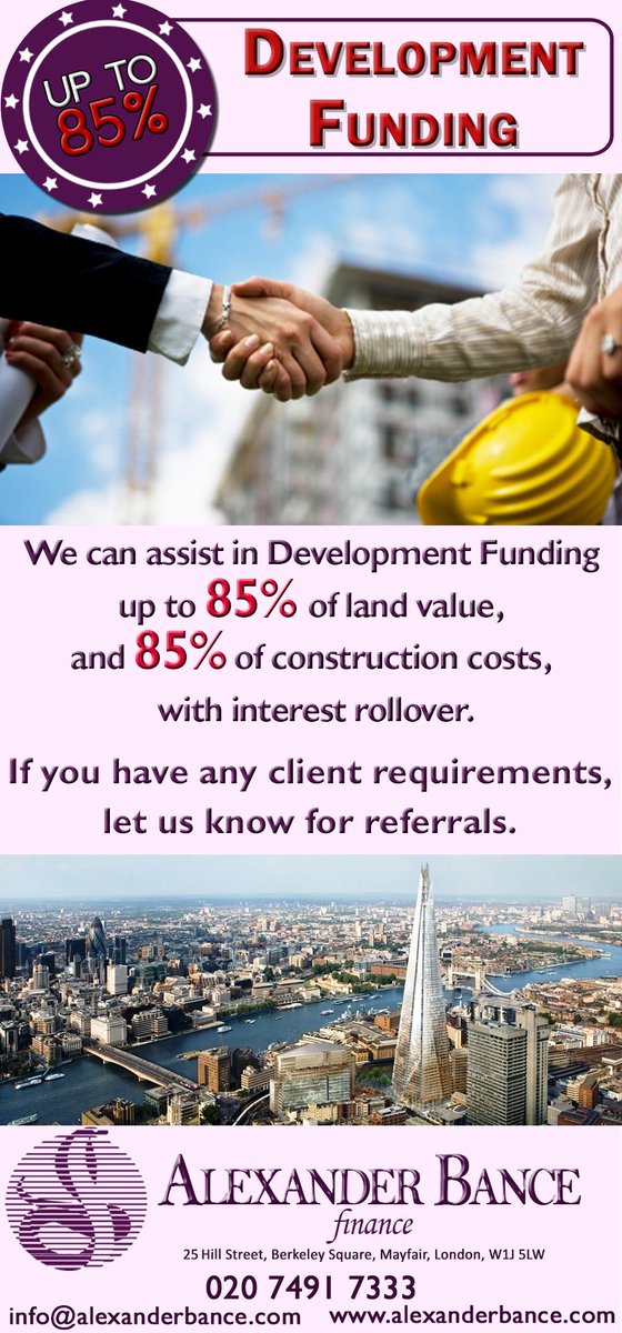 bancegrp's tweet photo. If you need #Development #Finance, give @AlexanderBance a call to find out how they can help you! #London http://t.co/Vzj1gCNNK7