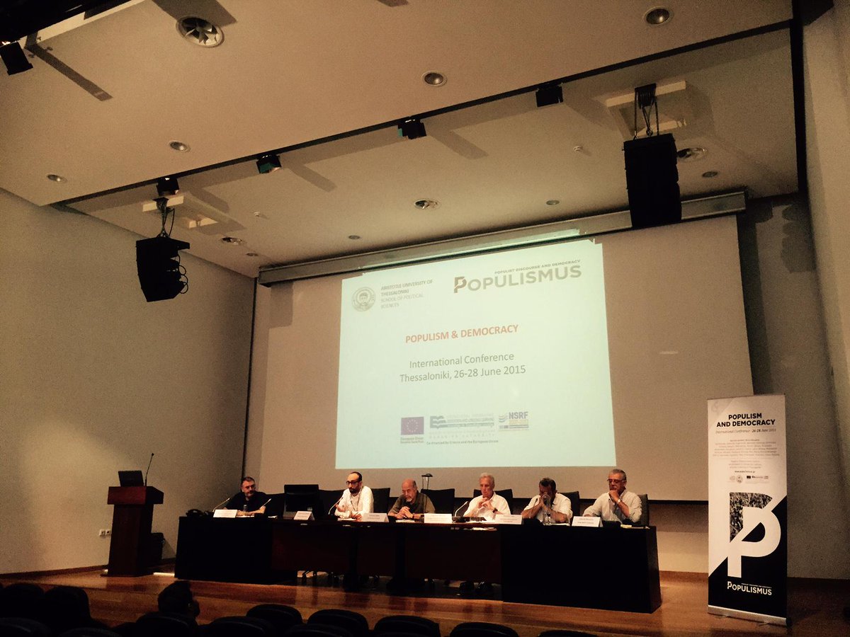 Roundtable:Y. Stavrakakis, C. Rovira Kaltwasser, A. Liakos, F. Panizza, A. Takis, A. Moreiras.#populism