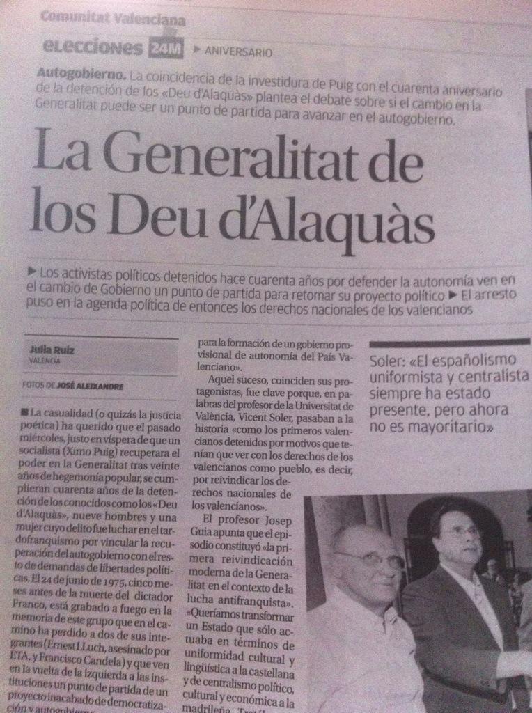 Recordeu quan la policia detenia per ser valencianista? Ah que això no ho diuen en La Sexta?