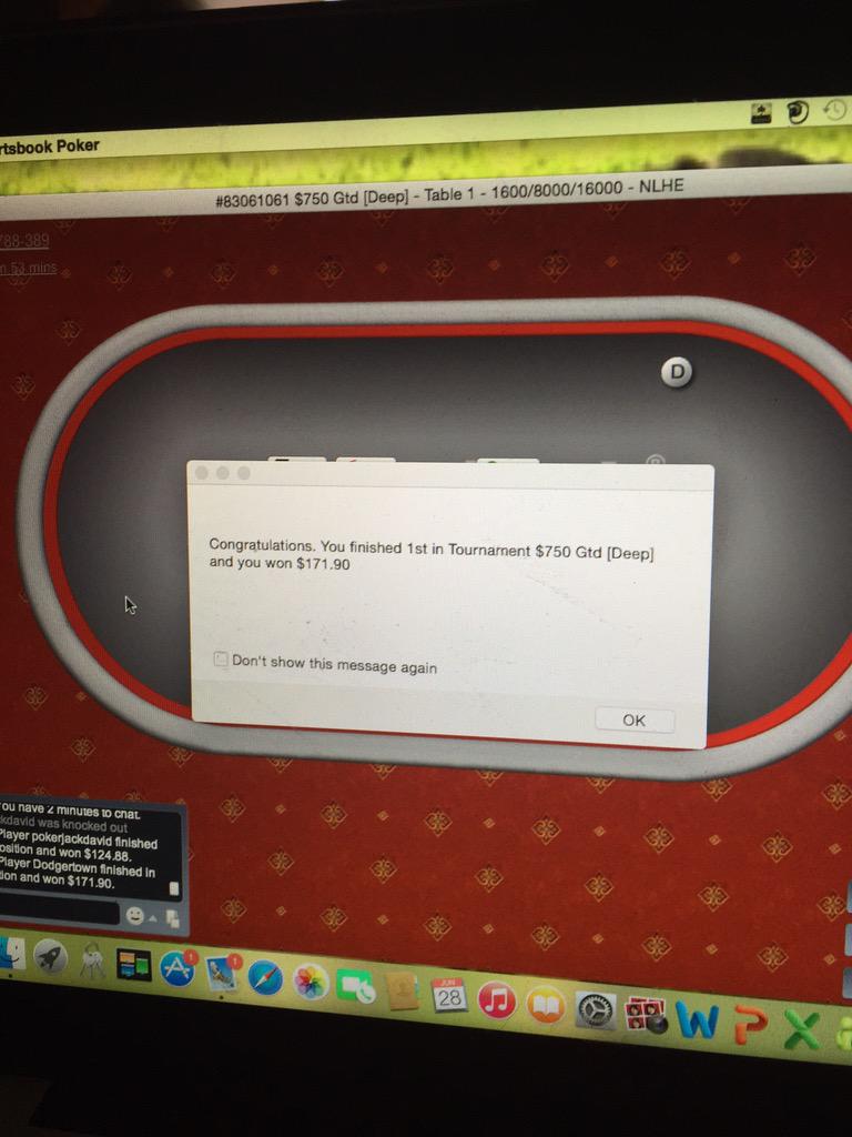 Edub1220's tweet photo. Having fun in a low stakes tourneyl! #winner http://t.co/EgIHXOtyIe