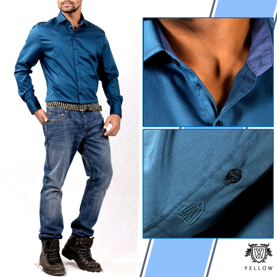 YLWClothing's tweet image. Fierce yet in control. #Yellow men know how to roll! #YellowSU15 #MensWear #casualwear #detailing #peacockblue