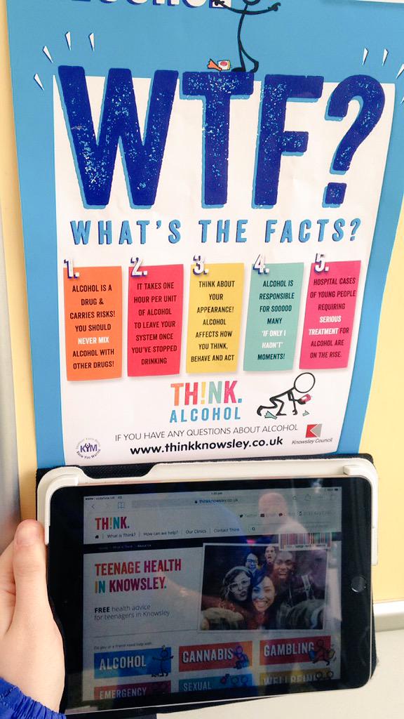 DanielleKYA's tweet photo. promoting #THinK alcohol awareness using an iPad to show the website and posters 😎 @KnowsleyYAs @KnowsleyYM http://t.co/ZHHFHfkZEn