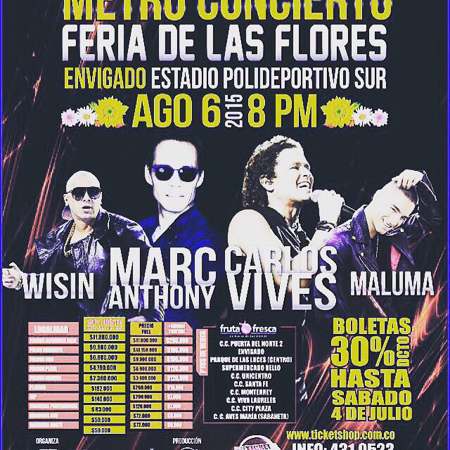 Metro concierto vívelo este 6 de agosto