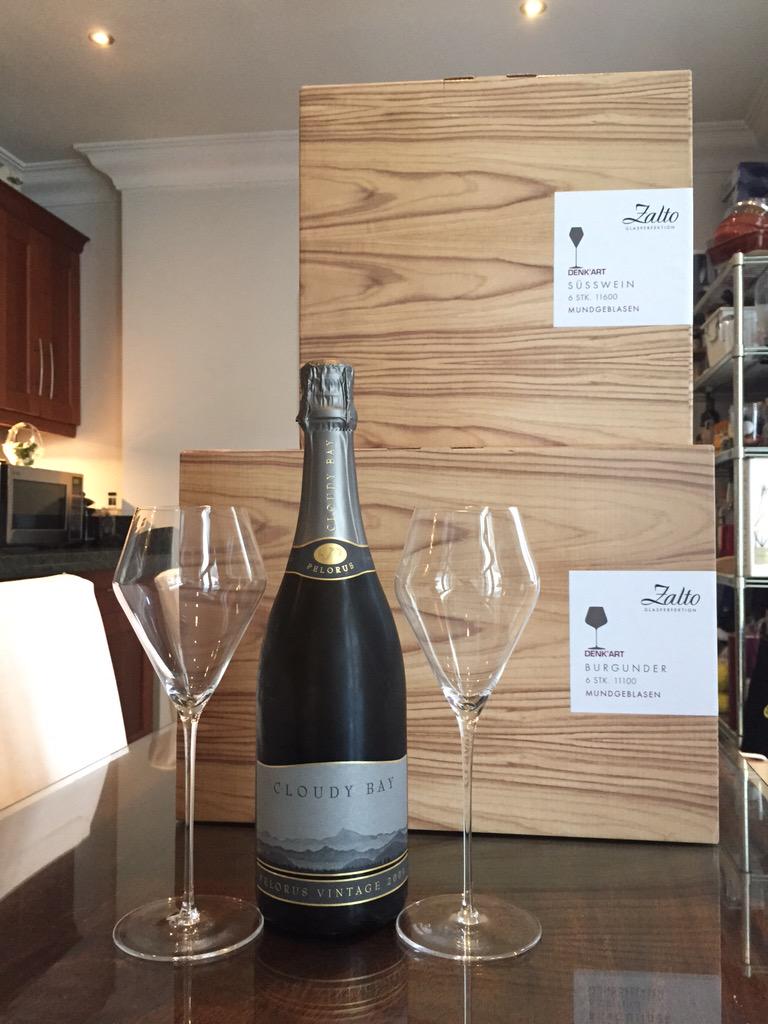 trytipple's tweet photo. Very excited to premiere our new @ZaltoUSA glasses with a bottle of @CloudyBay #TryTipple #Wine http://t.co/qEukqmeq1f