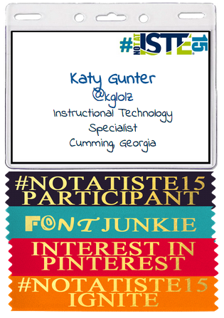 kglolz's tweet photo. Excited to follow #ISTE2015 even though I'm #notatiste15. Got the badge to prove it ;-) http://t.co/E2HsBMeFEO