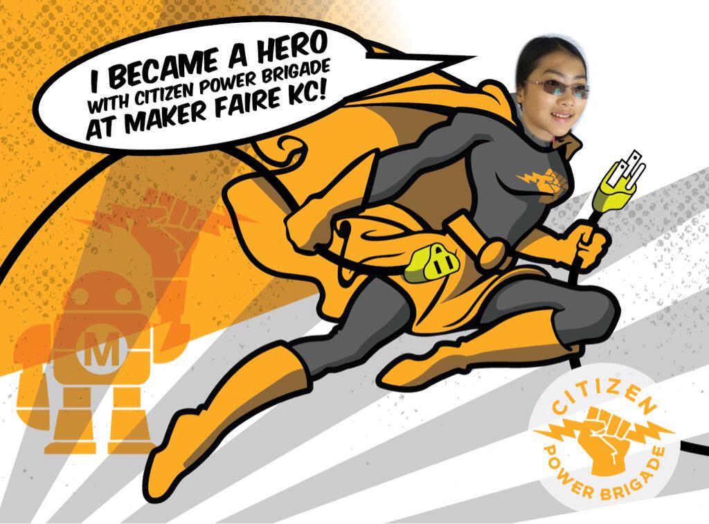 PowerBrigade's tweet image. Ann became a #PowerHero at #MakerFaireKC!