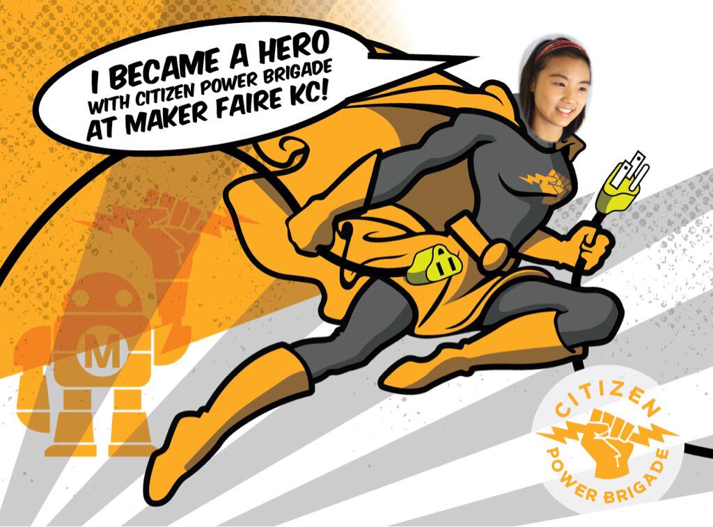PowerBrigade's tweet image. Allison became a #PowerHero at #MakerFaireKC!