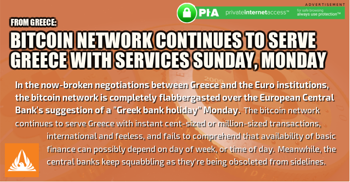 FalconwingNews's tweet photo. Bitcoin network continues to serve Greece with services Sunday, Monday http://t.co/gSYZl52vrY
