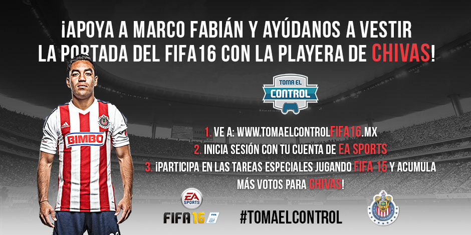 Chivas's tweet photo. Sigamos apoyando a @MarcoFabian_10 para que la portada de #FIFA16 sea Rojiblanca: http://t.co/D1RfmiCI0u http://t.co/AxfzIwW3gw