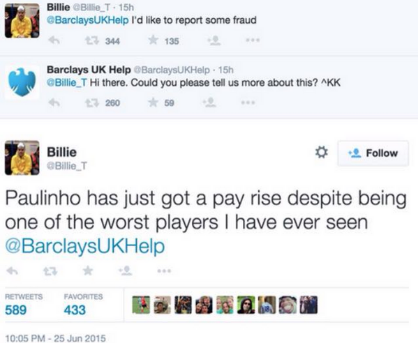 ODDSbible's tweet photo. A Spurs fan reporting fraud... http://t.co/T177f797m4