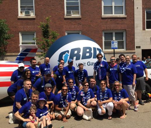 Orbitz's tweet photo. Orbitz celebrating #lovewins at the #ChicagoPride parade. http://t.co/hKmXnIZSIQ