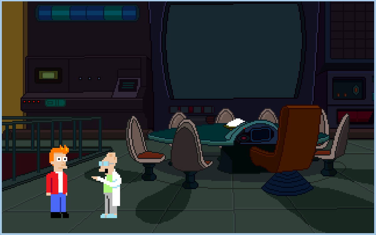 Arj0n's tweet photo. Futurama - The Maditorium (Conference room) #futurama #videogame #retro #pixelart #conferenceroom #maditorium #fry http://t.co/qpCk6m0VXe