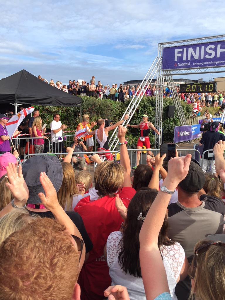 Team gold for Jersey in the triathlon by @Hawky1 Tom and Minky woo! <a href="/NWIslandGames/">NatWest Island Games</a> #Jersey2015 #nwig