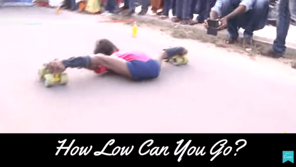 GuyKawasaki's tweet photo. Rollerskating limbo distance record is painful to watch [video] http://t.co/IpBmAWNaQF http://t.co/PYlNyrZGKK