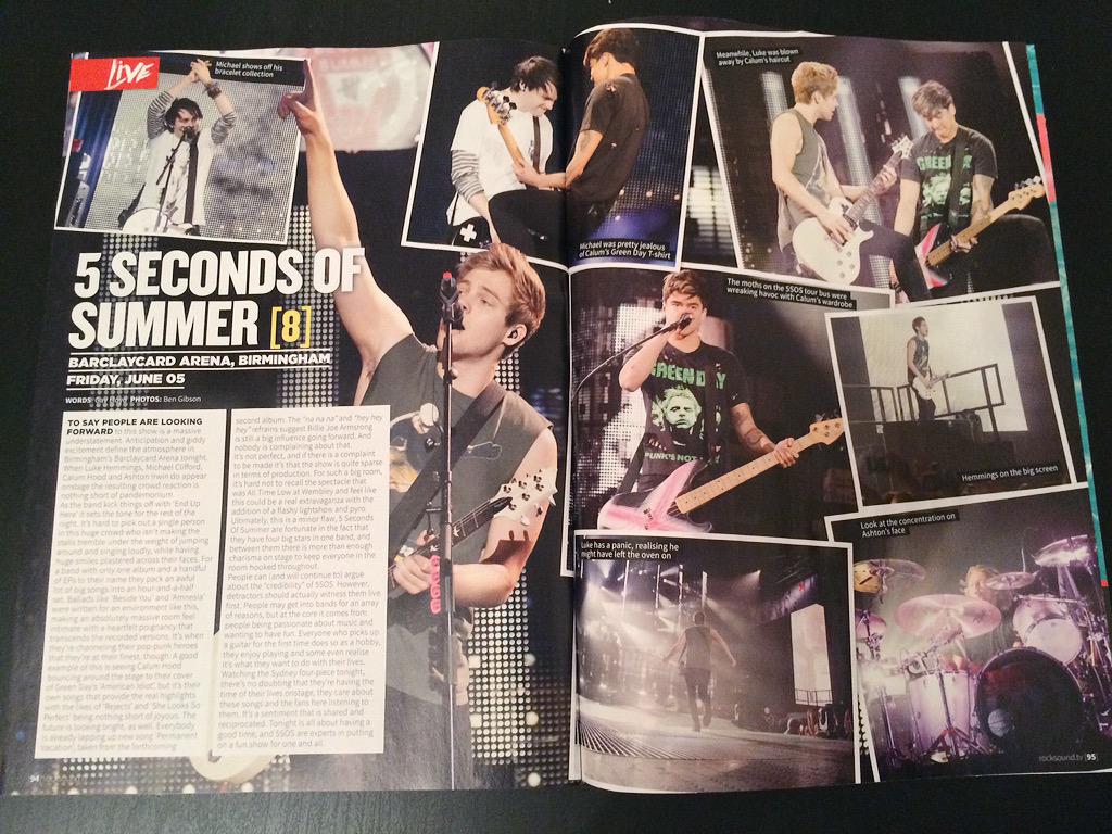 _5SOSFAMUPDATES's tweet photo. Review of 5SOS' show in this months Rock Sound magazine #ROWYSOTour http://t.co/tw8nTDPUmC
