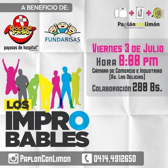 LosIMPRObables's tweet photo. Vas pendiente de apoyar a Doctor Yaso? ¡¡¡SORTEO!!! #NocheDeImpro a beneficio de Doctor Yaso Payasos de Hospital se… http://t.co/RahjpuMhxr