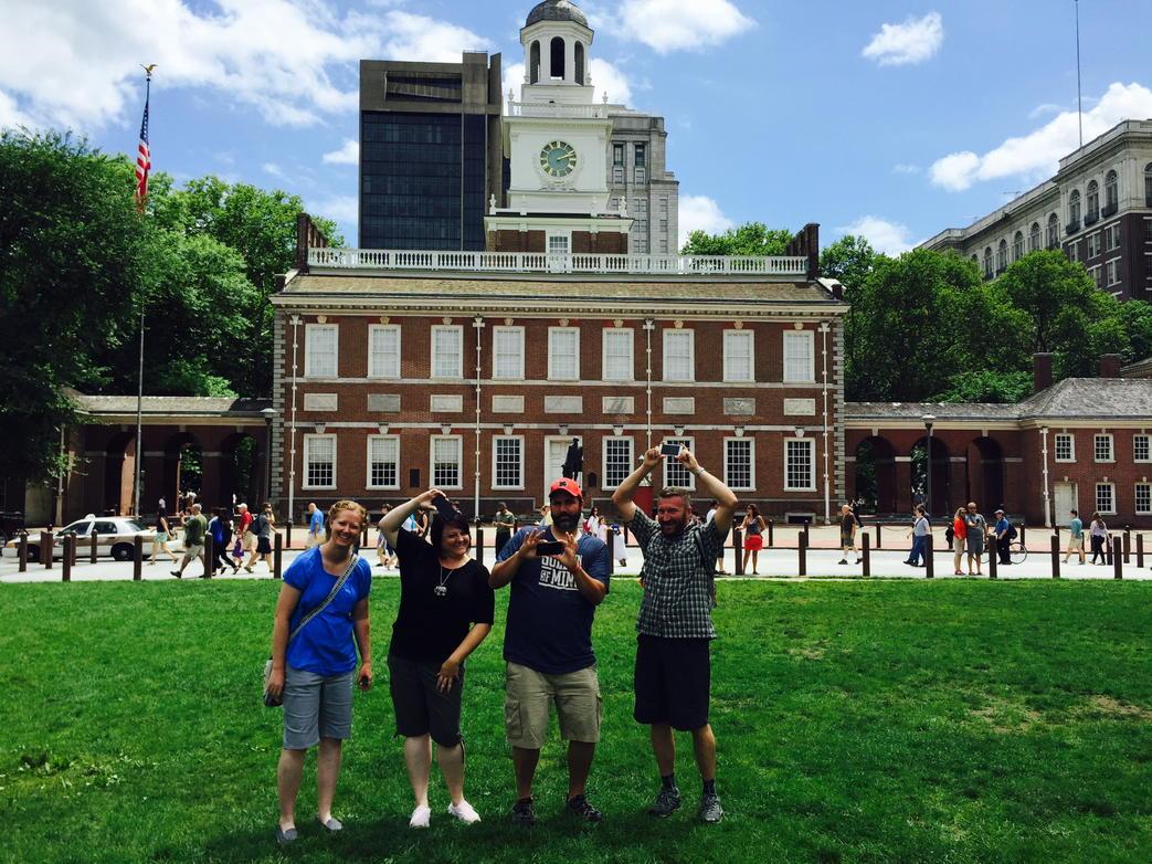 sassmasterkmb's tweet photo. The @ucet executive board just cant stop being #techelevated at #iste2015 #independencehall http://t.co/6UX7c0X08z