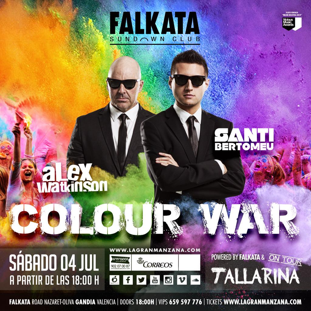 FalkataGandia's tweet photo. Sábado 4 la fiesta de la que todo el mundo hablará #COLORWAR #TALLARINAONTOUR en @FalkataGandia @FALKATASUNDOWN http://t.co/1Ojy5Fkyo4