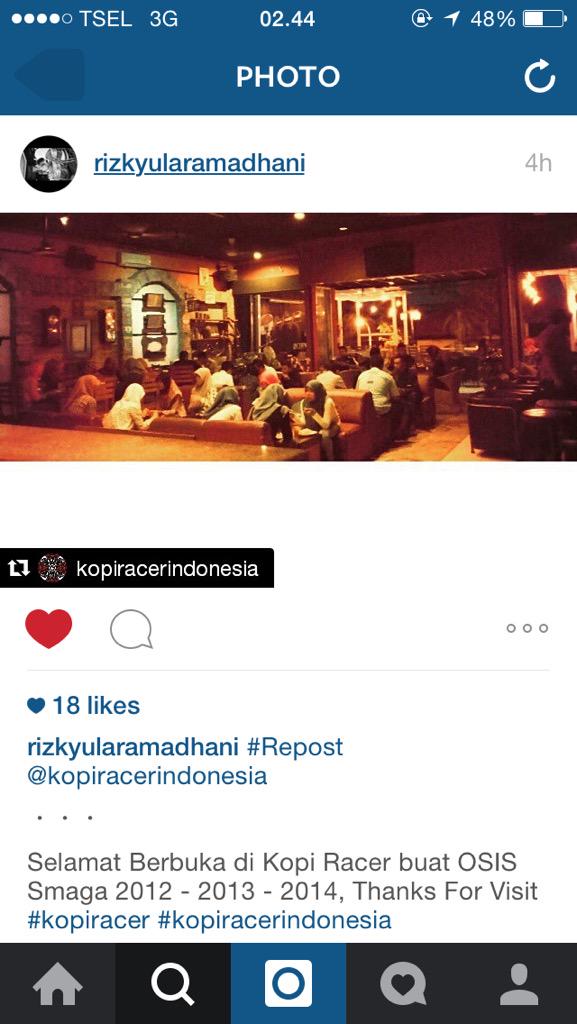 Thanks <a href="/KopiRacer/">kopi racer indonesia</a> sdh menyediakan tempat untuk buka bersama osis smaga 12/13 dan 13/14 . Semoga makin racer hitzz 👌🏻