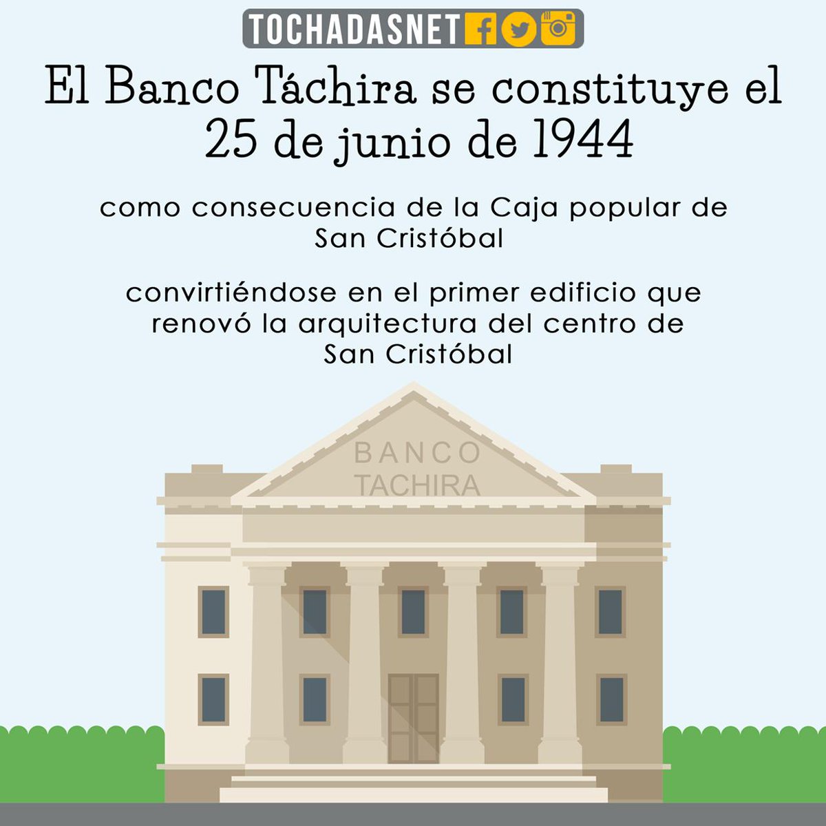 TochadasVE's tweet photo. Banco Táchira #Banco #Tachira #Venezuela #Historia #Tachirense #TochadasNet http://t.co/zUfuiSSql0