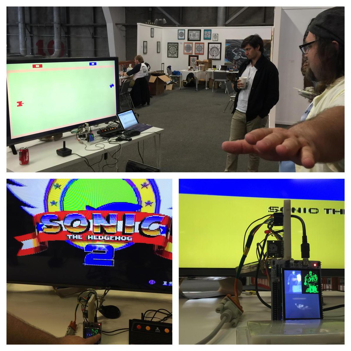 groupgetscom's tweet photo. Awesome thermal vid game controller from Andrew of WashSense + team @flir  #FLIROneHackerParty #SF.  #DIY #Lepton. http://t.co/o879PxKQPQ