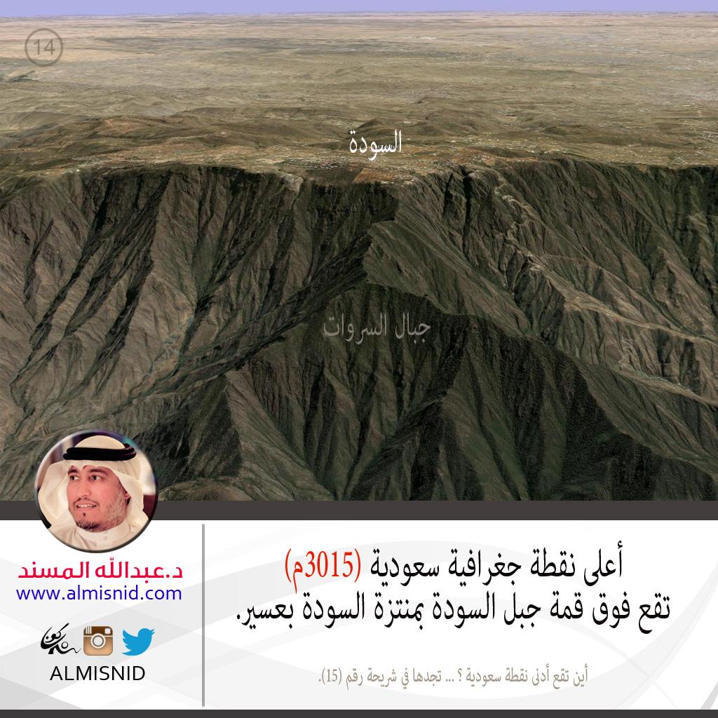 عبد الله المسند Ar Twitter 1 أعلى قمة في المملكة هي جبل السودة في أبها 3225 م ، بينما أعلى قمة في شبه الجزيرة العربية هي جبل النبي شعيب 3620 م في اليمن Http T Co Anlo5vbxgo