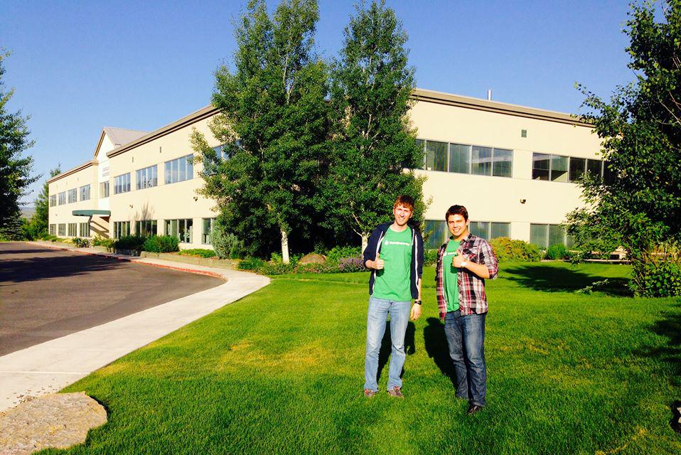 ItemBounty's tweet photo. Two of the co-founders outside of the building where our offices are at! #Montana #Bozeman #entrepreneur http://t.co/GchLncb2ob