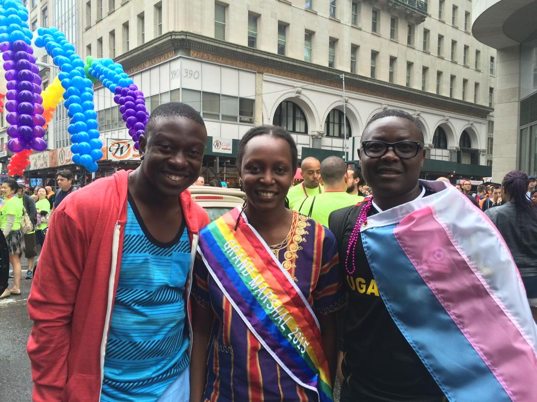 richardlusimbo's tweet photo. @KashaJacqueline leads @NYCPride how lovely to see Ugandan flag flying high at Pride. Cc @Opimva @SMUG2004 http://t.co/QtoHtN3nKT