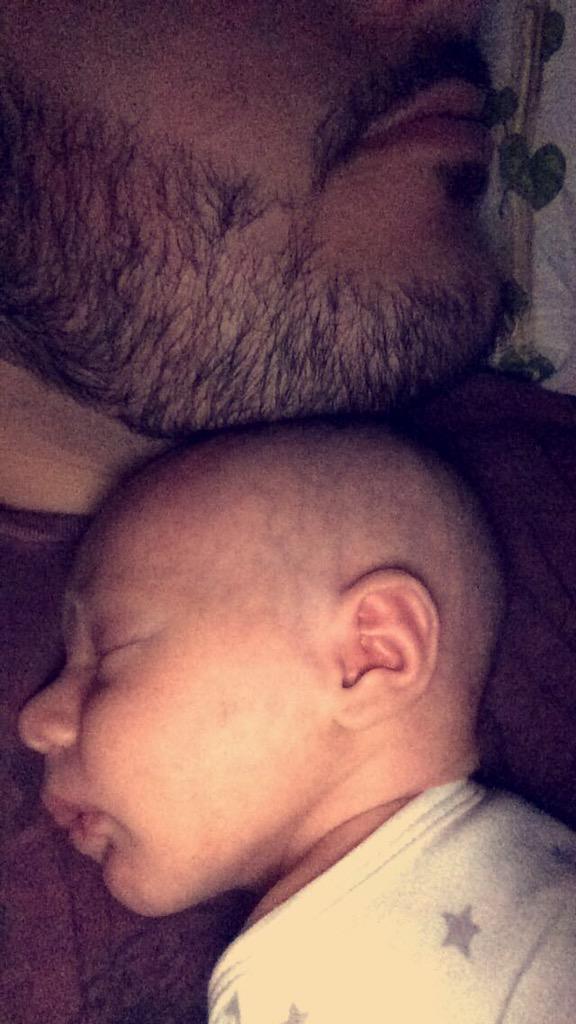 FNDTV's tweet photo. Relaxing on the sofa with #babyfnd http://t.co/f3RMO5ej7K