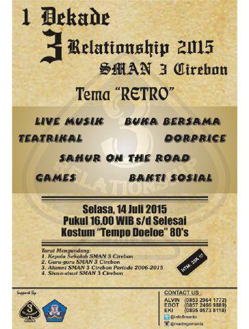 AboutCirebonID's tweet photo. RT @InfoSMANTA #3RELATIONSHIP2015 | Buka Puasa Bersama Alumni SMA Negeri 3 Cirebon | HTM: 35K | http://t.co/vH5u1xImMc