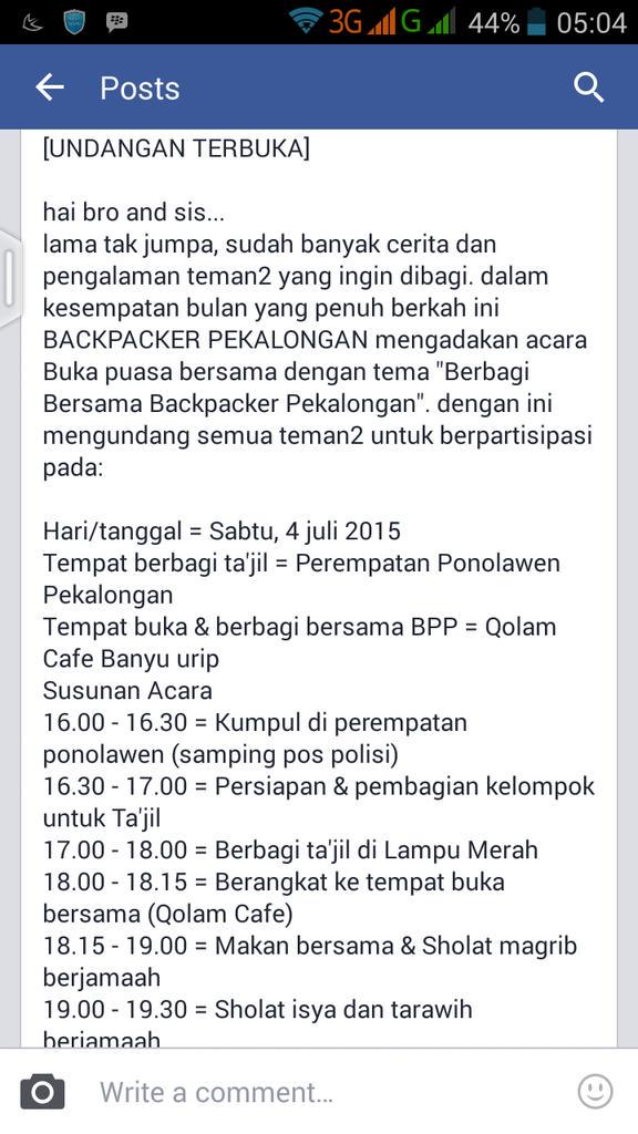 Yukkkk ikut di acara buka bersama dan berbagi di pantura sabtu besok yukkk..  #berbagibersamaBPP