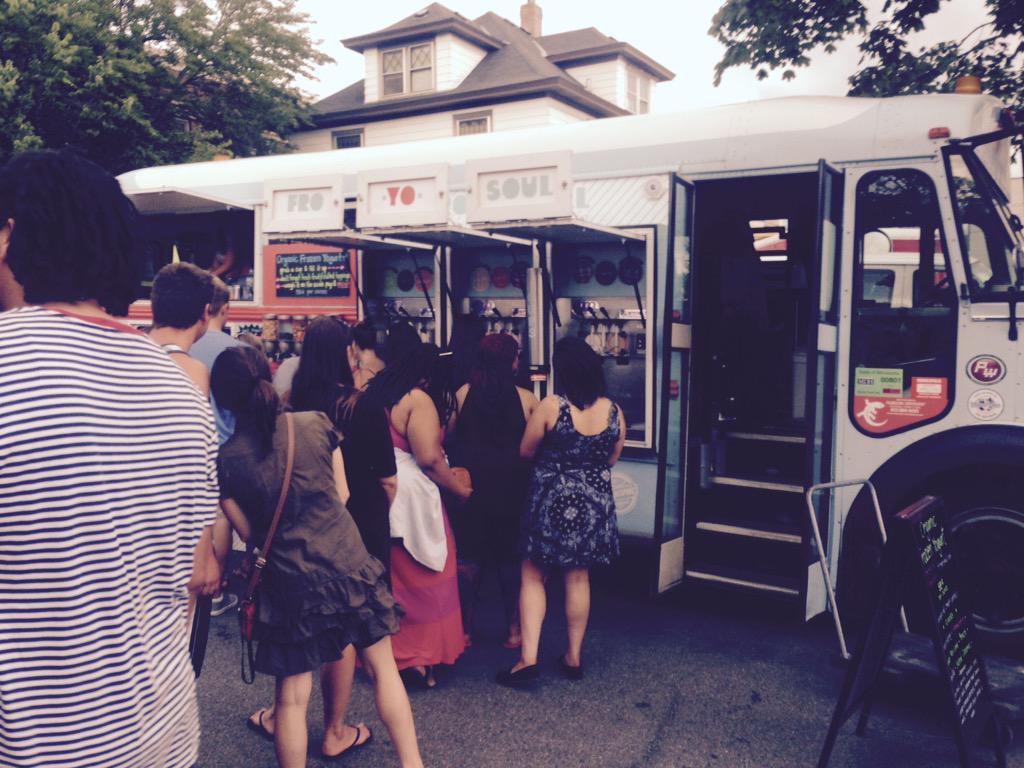 katielaseesyou's tweet photo. Chilling at the @MNFoodTruckFair in #Uptown. #refurbishedbus @FroYoSoul http://t.co/5pP4xj923p