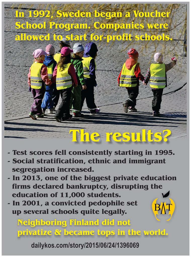 Why is USA pursuing school vouchers when similar programs have been a disaster in other countries?
<a href="/AnthonyCody/">CODY ANTHONY</a> #ESEA