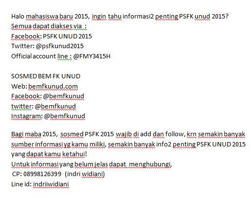 Informasi untuk Maba 2015