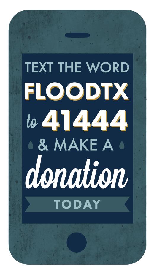 FloodAidTX's tweet photo. A simple text can help so many in need! Let's band together and help our neighbors! #FloodAidTX http://t.co/dIWZhlFyEX