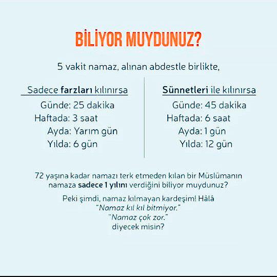 l_cakiroglu's tweet photo. Üzerine teheccüd-duha-evvabin de eklense günde 1 saat yapar... 60 yılda sadece 1 yıl... Namazla gelen ebedi saadet... http://t.co/pOeFWrwGAS