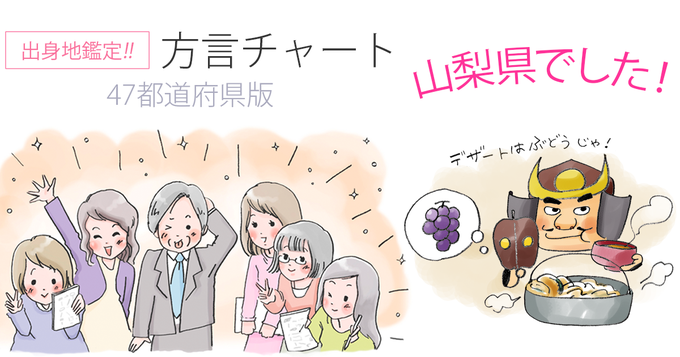 【方言チャート～47都道府県版～】
https://t.co/BUuaa5TwOi
鑑定結果は、山梨県でした。
(結果画像:)
東京女子大学篠崎ゼミxジャパンナレッジ