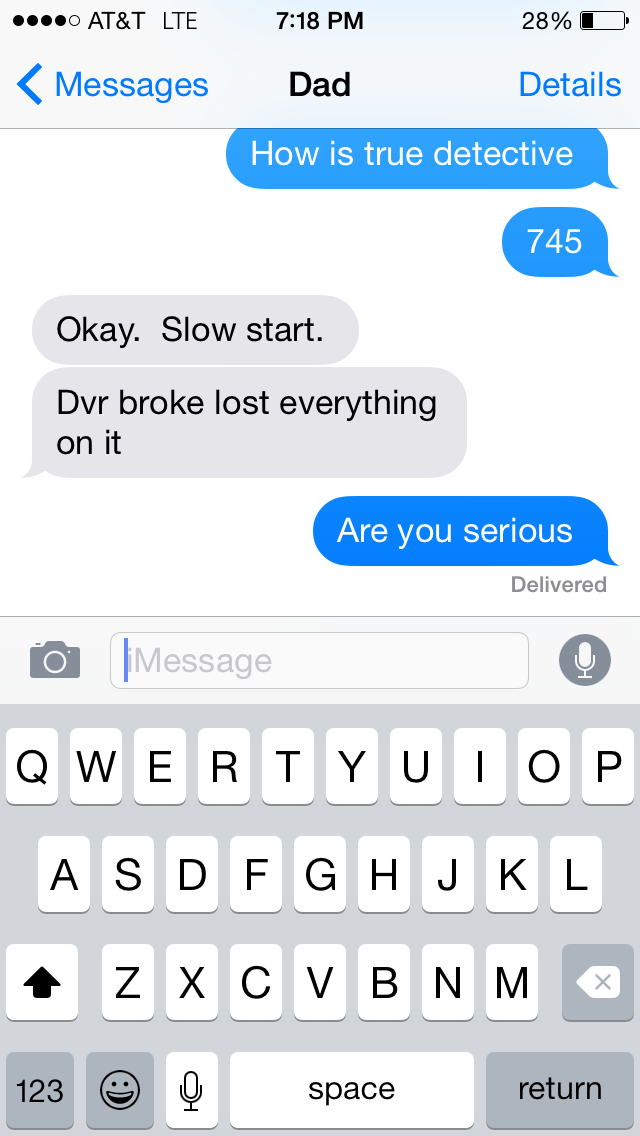 the_SAND_'s tweet photo. Saddest text I've ever gotten. #ilovedvr http://t.co/TjraK1jxXA