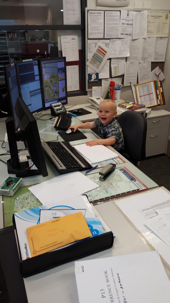 SouthHedlandPol's tweet photo. New shift supervisor at South Hedland Police Station.
#thisischildsplay #happyworkingevironment #fb http://t.co/0oqiHqJ77b